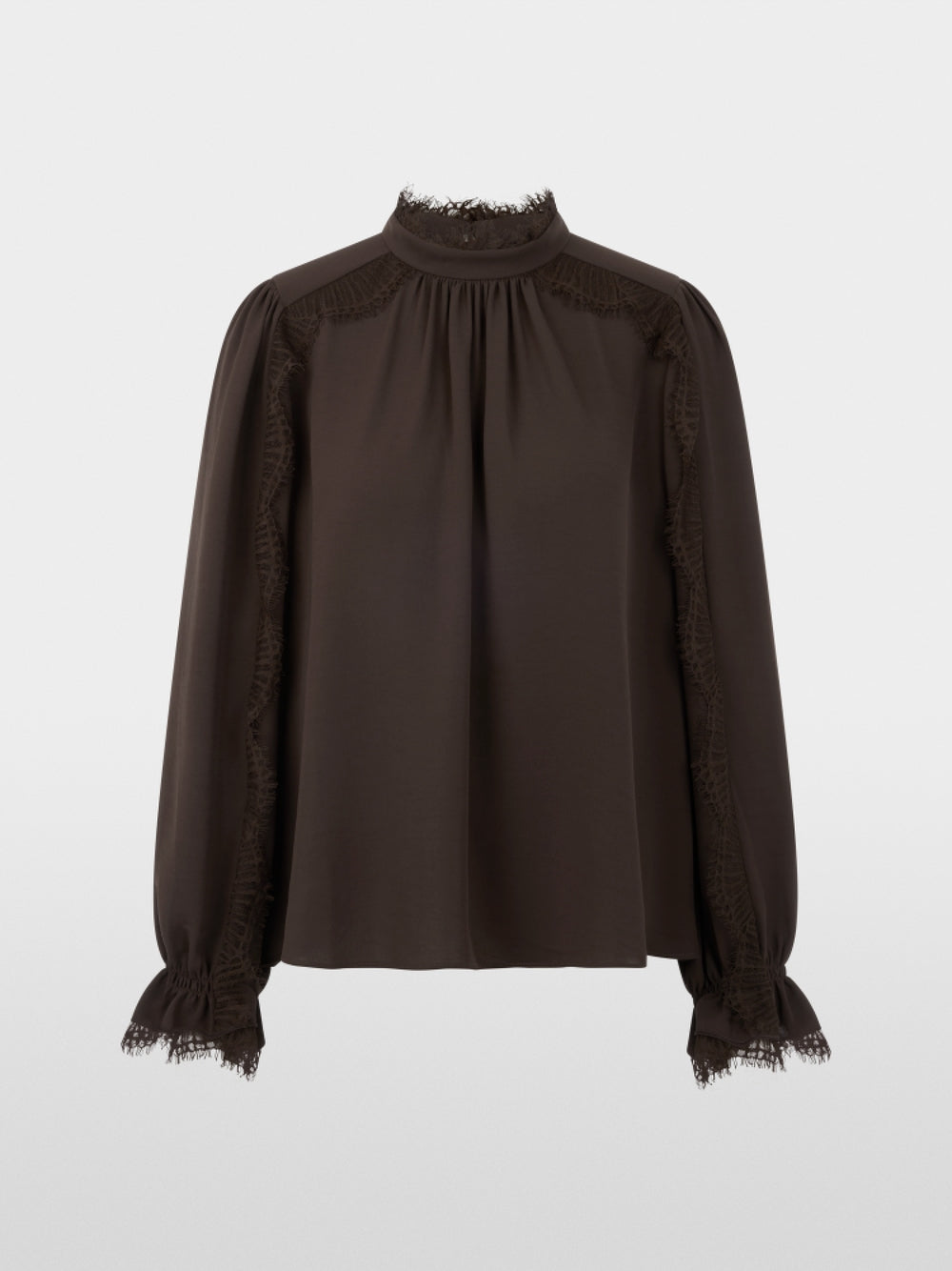 Marc Cain Brown Stand Up Collar with Lace