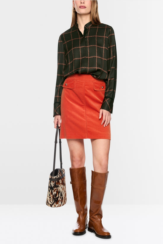 Marc Cain Forest Check Printed Viscose Blouse