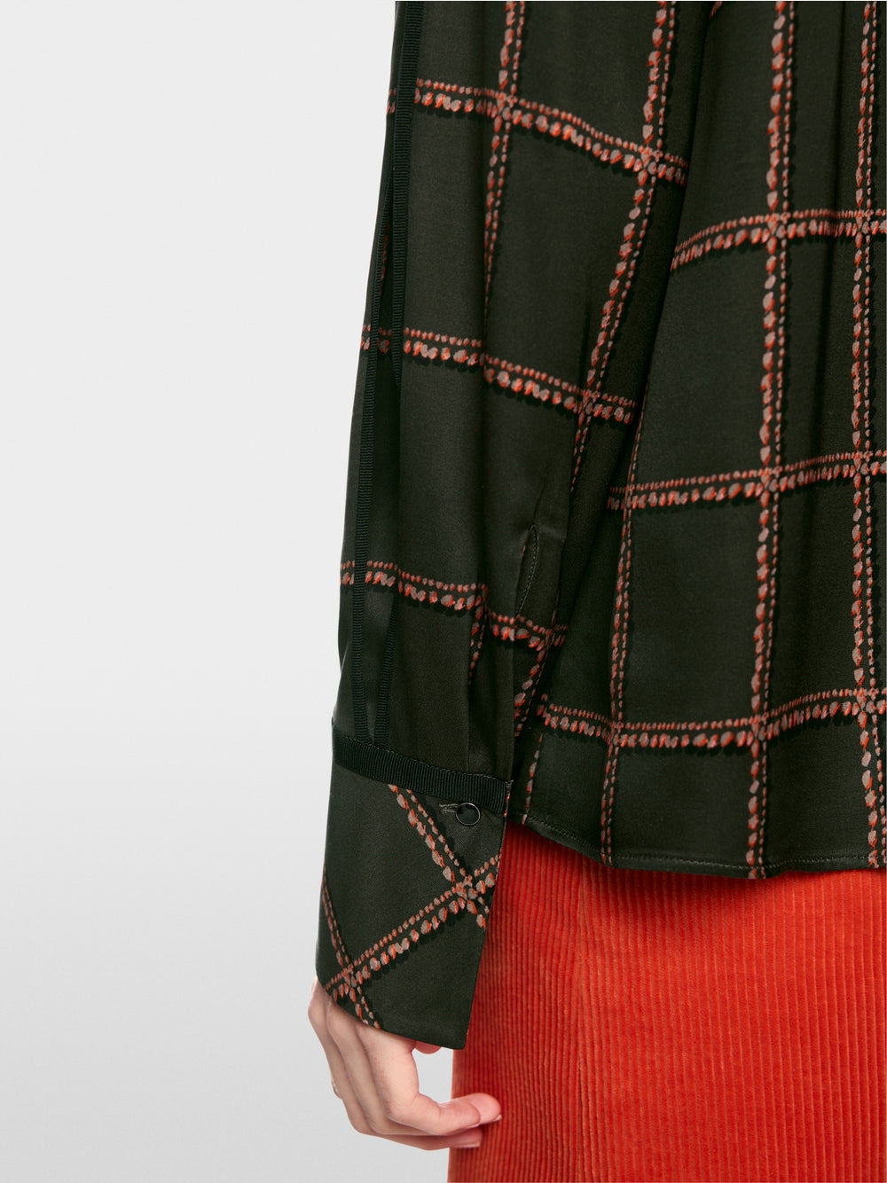 Marc Cain Forest Check Printed Viscose Blouse
