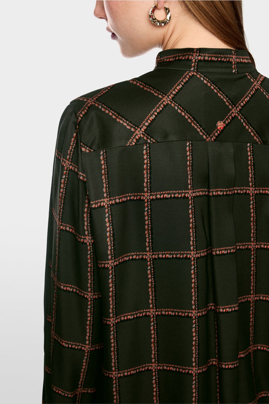 Marc Cain Forest Check Printed Viscose Blouse