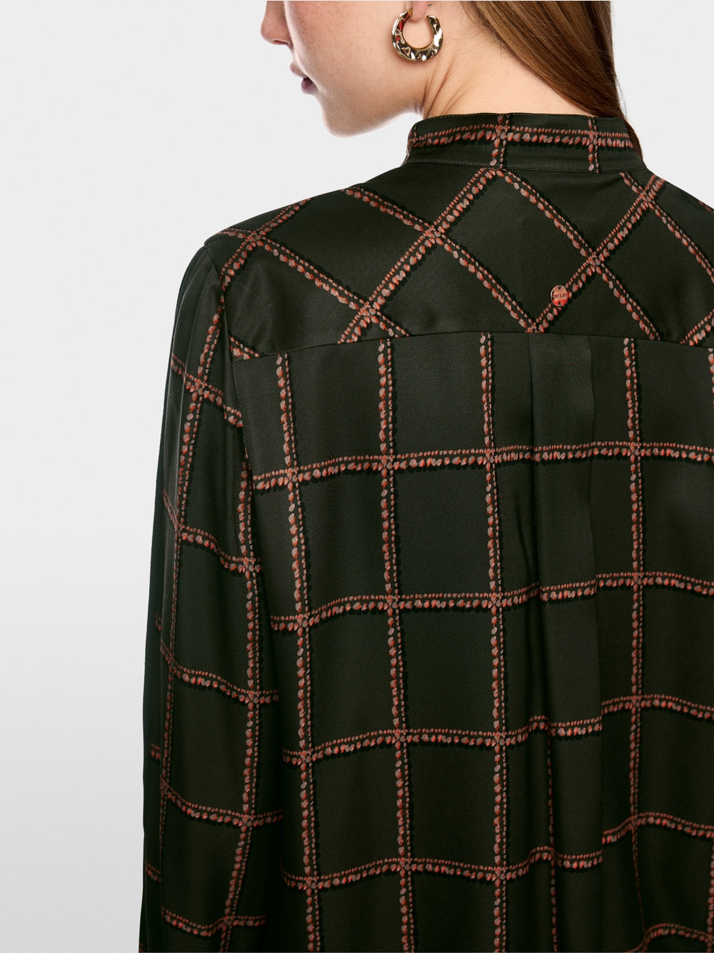 Marc Cain Forest Check Printed Viscose Blouse
