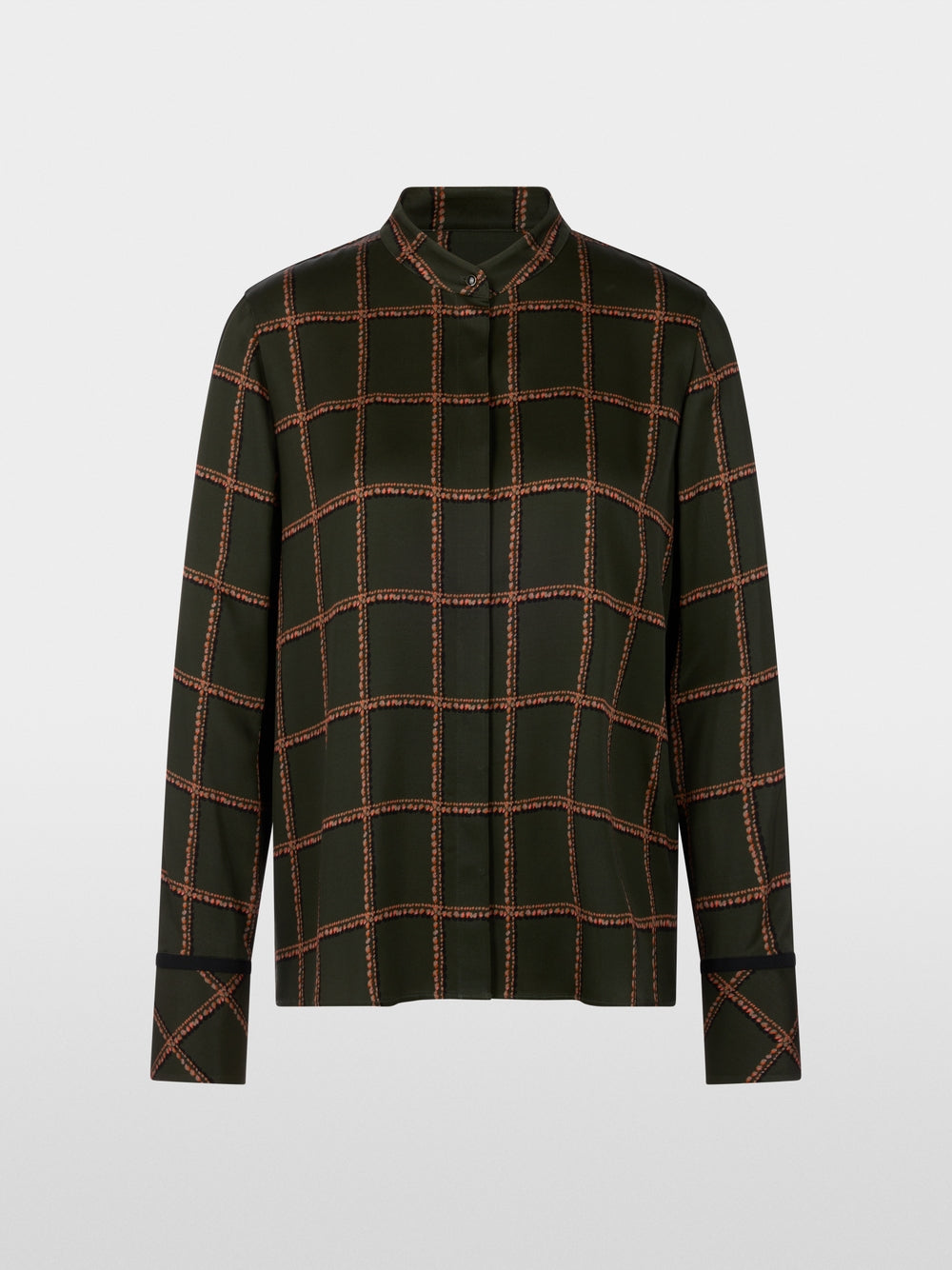 Marc Cain Forest Check Printed Viscose Blouse
