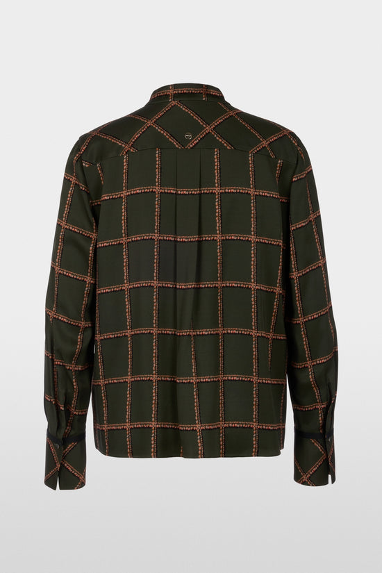 Marc Cain Forest Check Printed Viscose Blouse