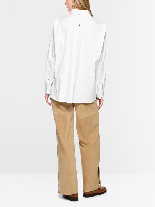 Marc Cain White Blouse in Lightweight Stretch Cotton