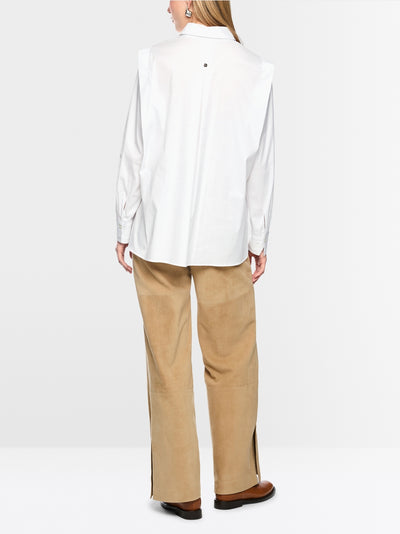 Marc Cain White Blouse in Lightweight Stretch Cotton BC51.26 W71