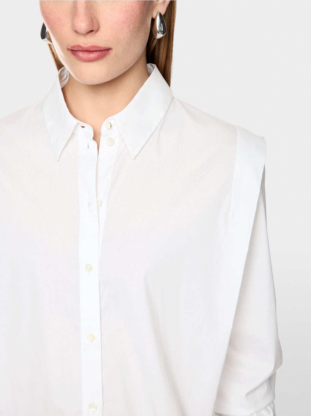 Marc Cain White Blouse in Lightweight Stretch Cotton