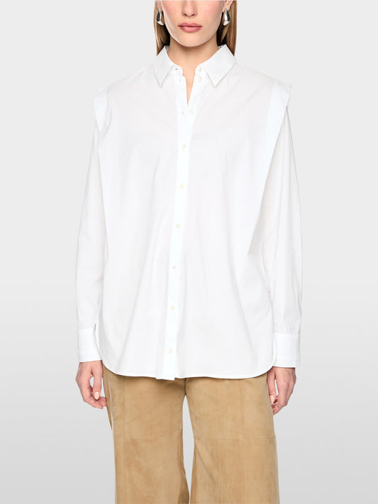 Marc Cain White Blouse in Lightweight Stretch Cotton