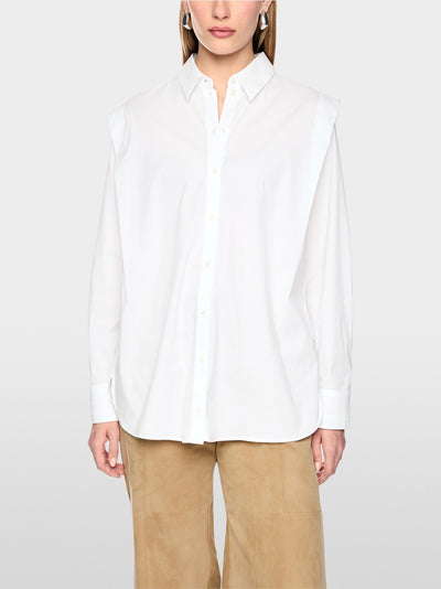 Marc Cain White Blouse in Lightweight Stretch Cotton BC51.26 W71