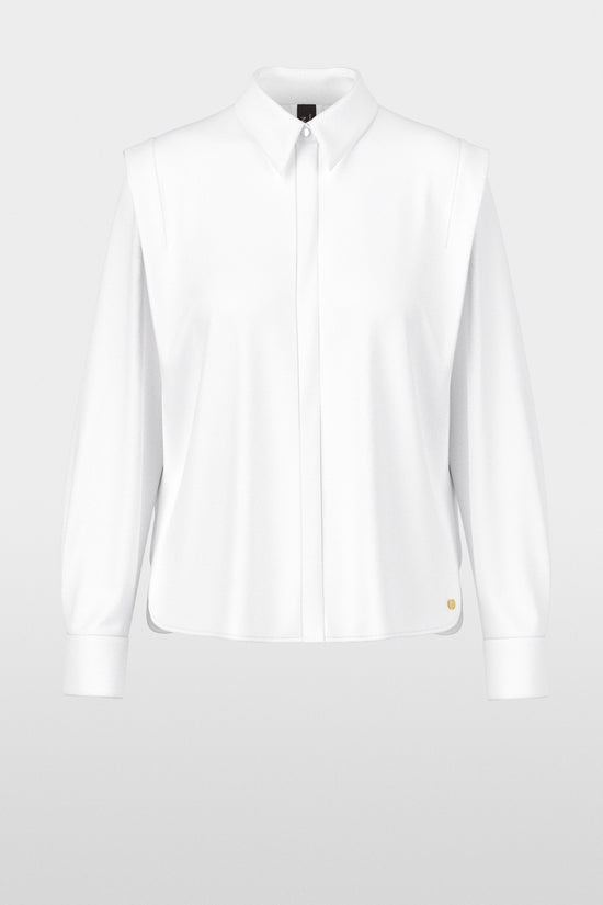 Marc Cain White Blouse in Lightweight Stretch Cotton