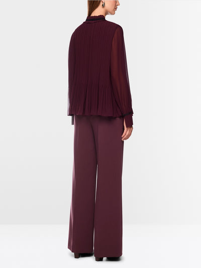 Marc Cain Wine Long Sleeve Pleated Blouse BC51.31 W61