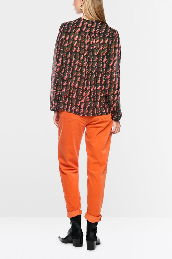 Marc Cain Tigerlily Abstract Houndstooth Blouse