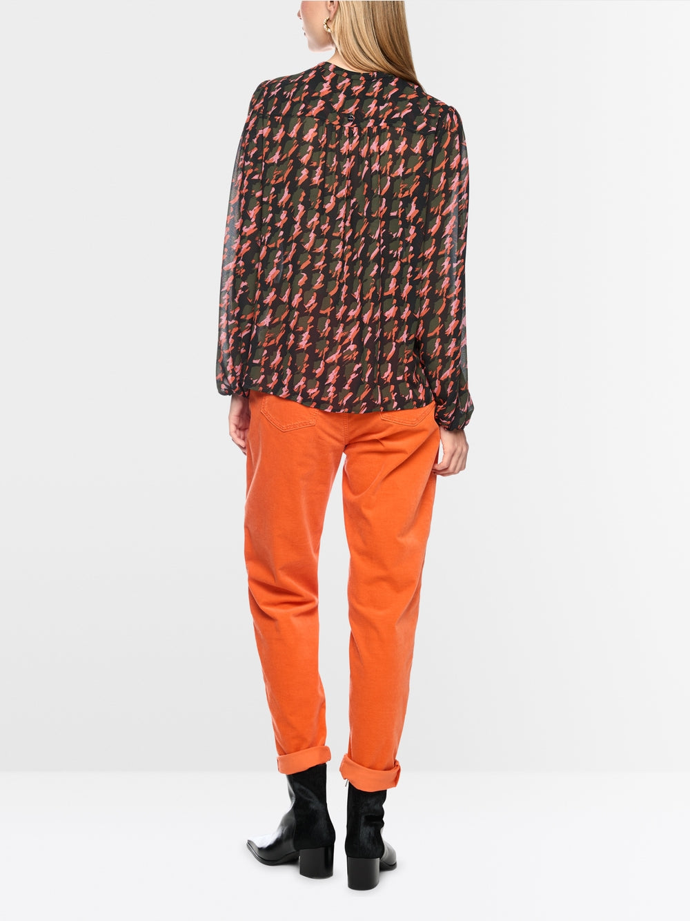 Marc Cain Tigerlily Abstract Houndstooth Blouse