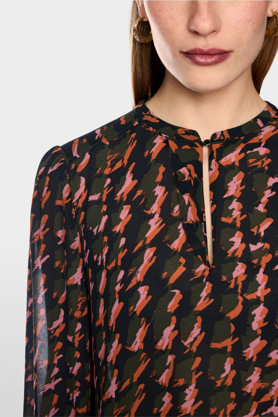Marc Cain Tigerlily Abstract Houndstooth Blouse
