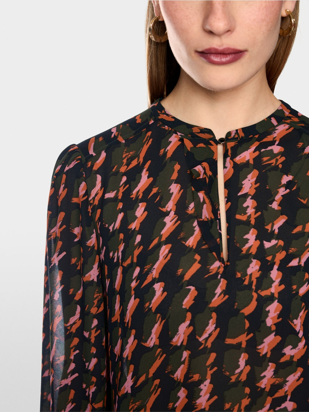 Marc Cain Tigerlily Abstract Houndstooth Blouse