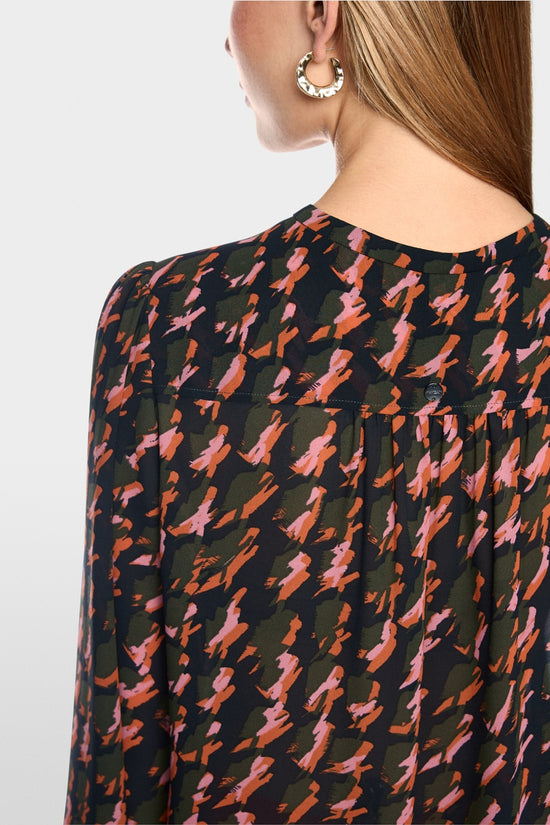 Marc Cain Tigerlily Abstract Houndstooth Blouse