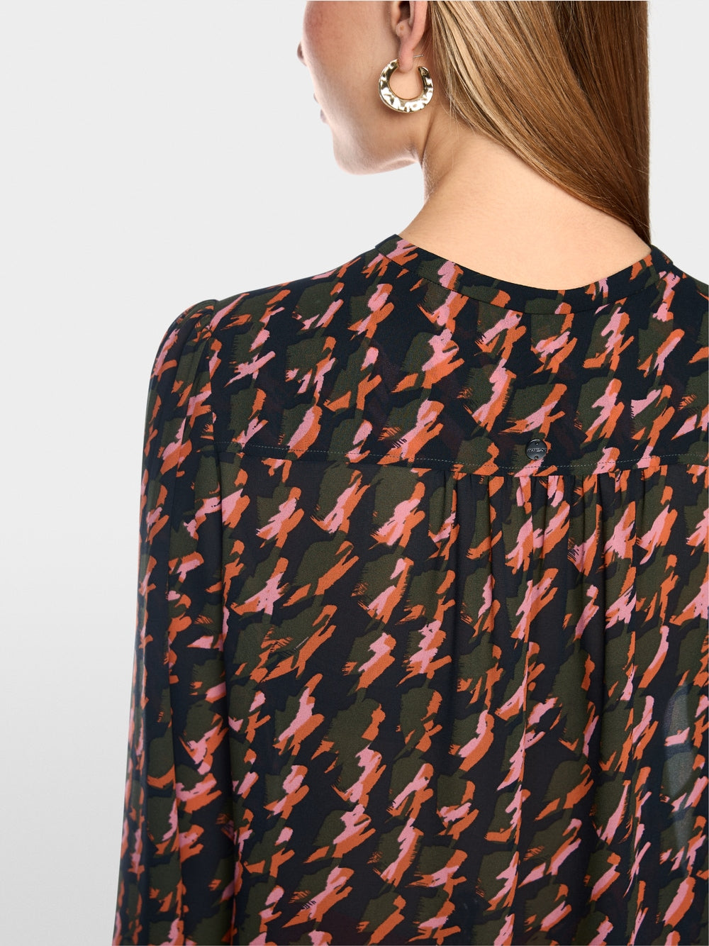 Marc Cain Tigerlily Abstract Houndstooth Blouse