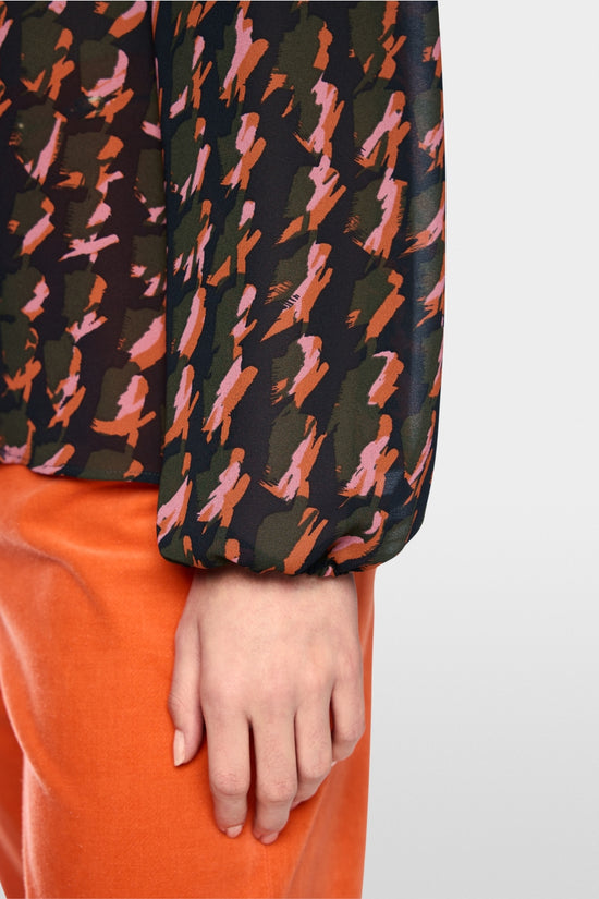 Marc Cain Tigerlily Abstract Houndstooth Blouse