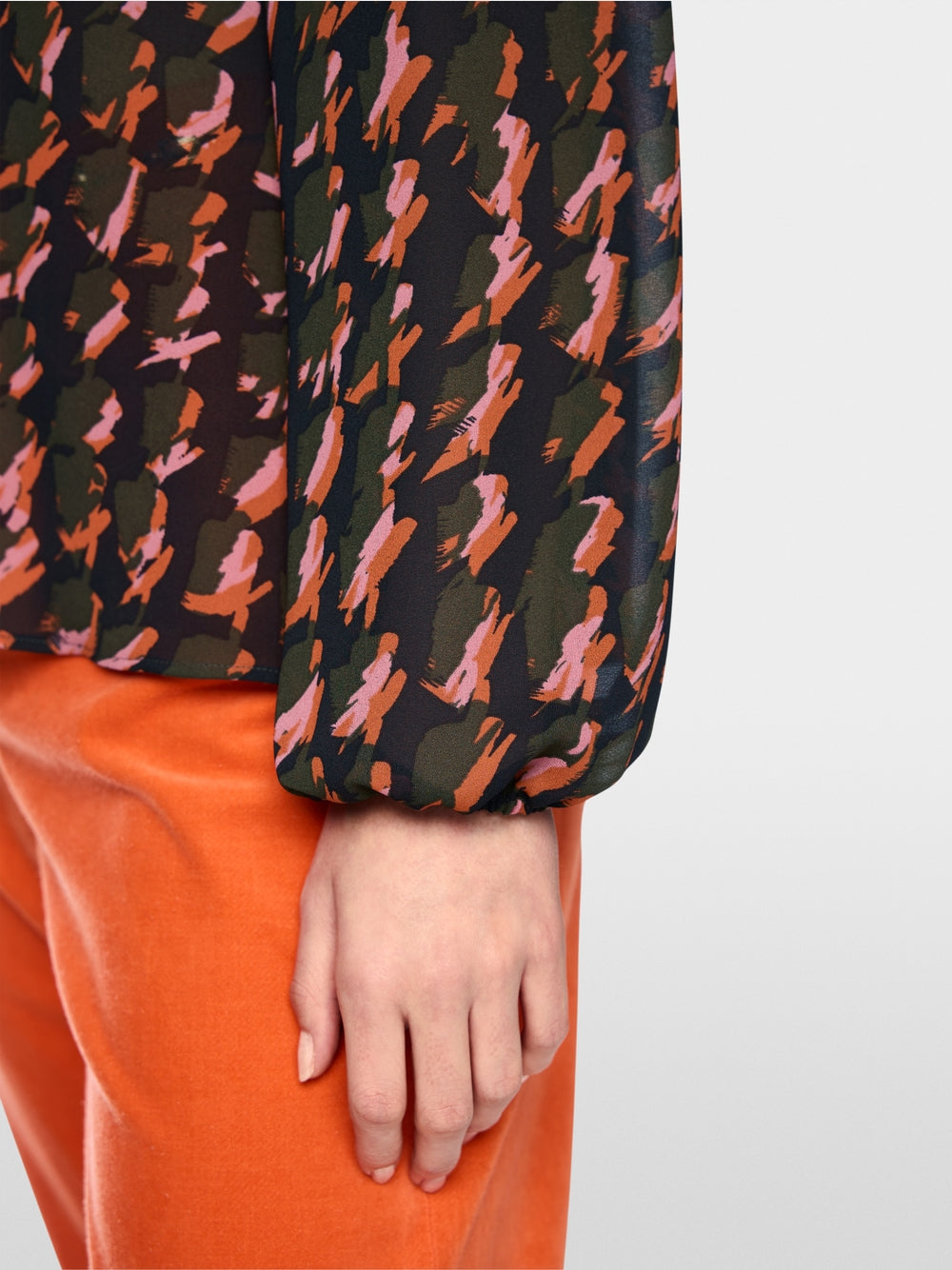Marc Cain Tigerlily Abstract Houndstooth Blouse