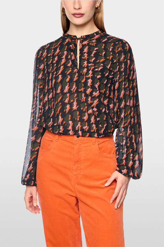 Marc Cain Tigerlily Abstract Houndstooth Blouse