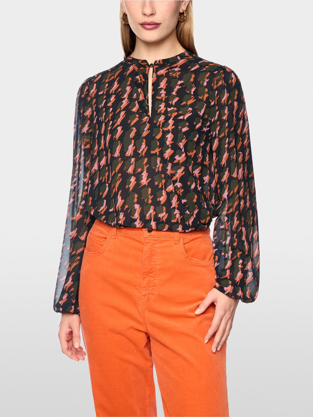 Marc Cain Tigerlily Abstract Houndstooth Blouse