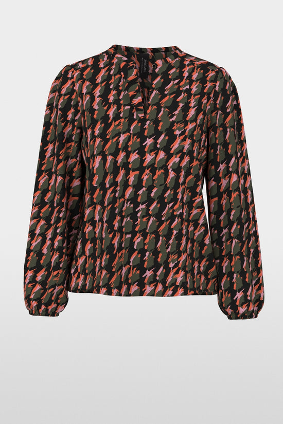 Marc Cain Tigerlily Abstract Houndstooth Blouse