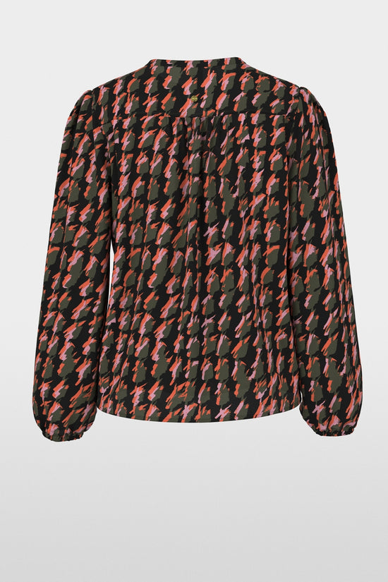 Marc Cain Tigerlily Abstract Houndstooth Blouse