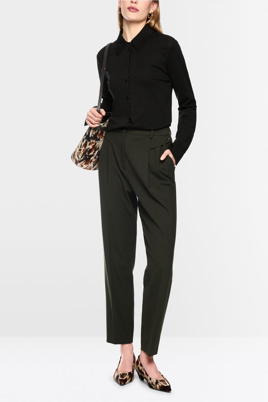 Marc Cain Black Long Sleeve Blouse with Glitter Buttoning