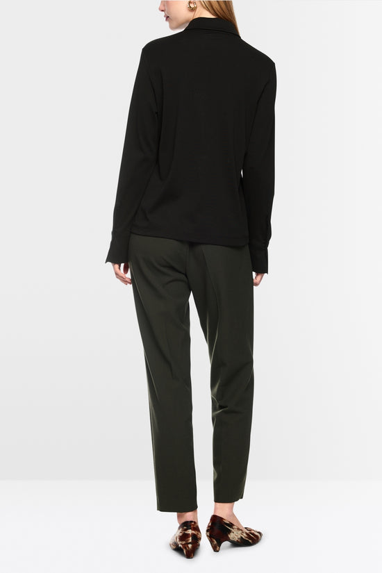 Marc Cain Black Long Sleeve Blouse with Glitter Buttoning