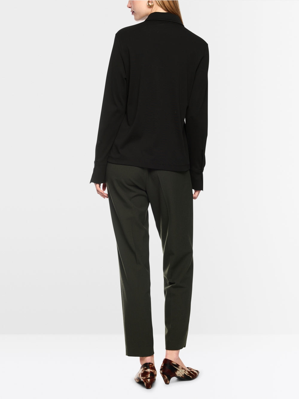 Marc Cain Black Long Sleeve Blouse with Glitter Buttoning