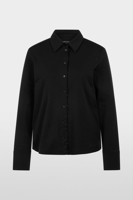 Marc Cain Black Long Sleeve Blouse with Glitter Buttoning