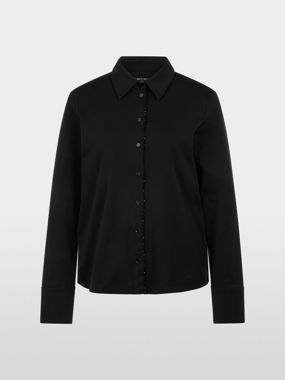 Marc Cain Black Long Sleeve Blouse with Glitter Buttoning