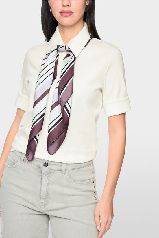 Marc Cain off-White Polo Shirt with Decorative Beads