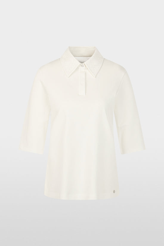 Marc Cain off-White Polo Shirt with Decorative Beads