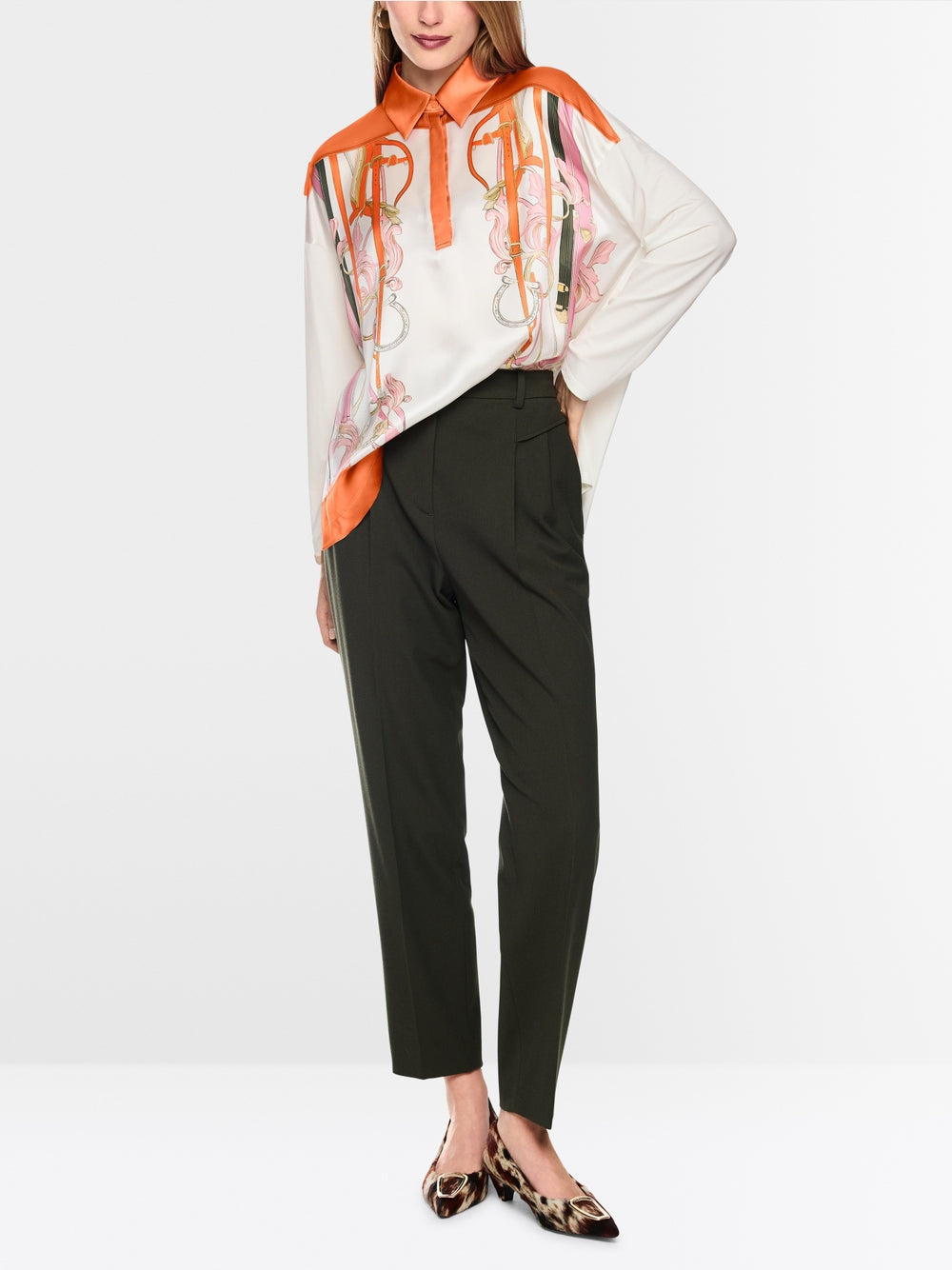Marc Cain Off-White Silk Blend Blouse-Style Shirt