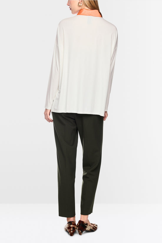 Marc Cain Off-White Silk Blend Blouse-Style Shirt