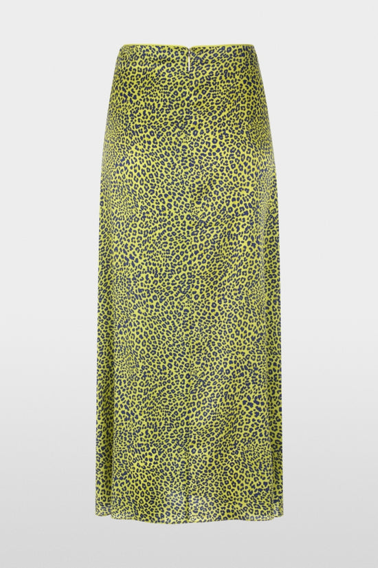 Marc Cain Green Leopard Print Midi Skirt