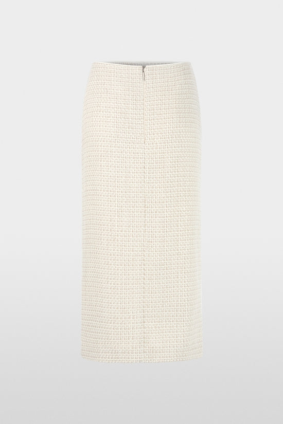 Marc Cain Ecru Midi Skirt with Bouclé Effect