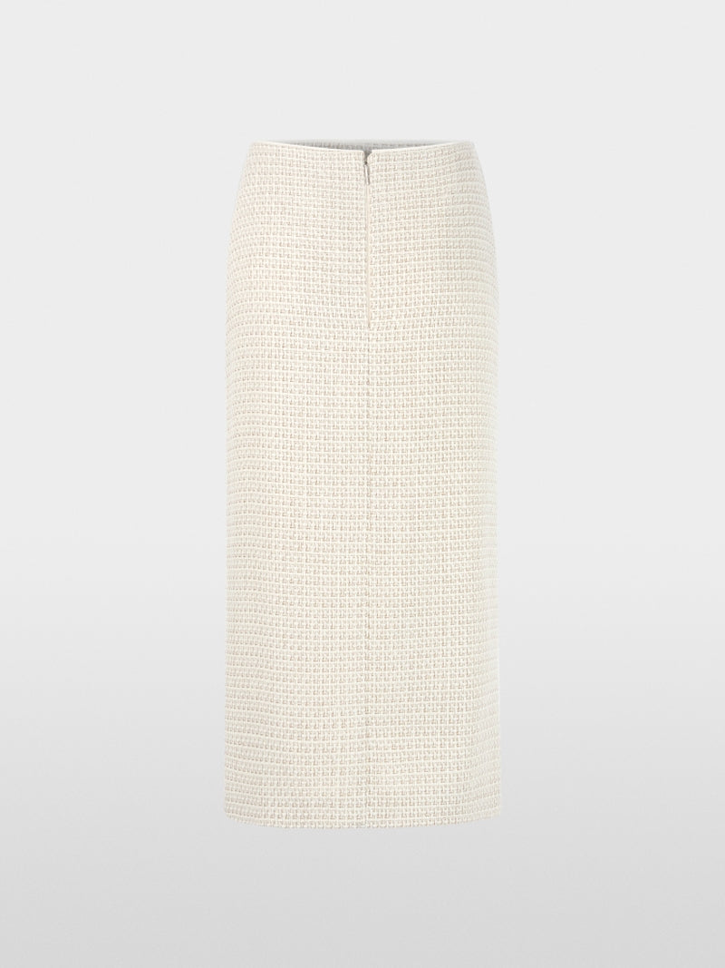 Marc Cain Ecru Midi Skirt with Bouclé Effect