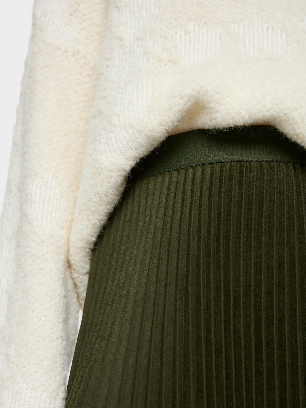 Marc Cain Forest Boiled Wool Midi Skirt