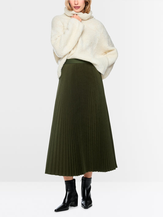 Marc Cain Forest Boiled Wool Midi Skirt