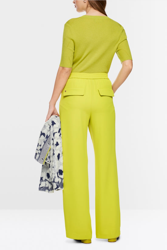 Marc Cain Apple Green Washington Wide Leg Pull-On Trousers