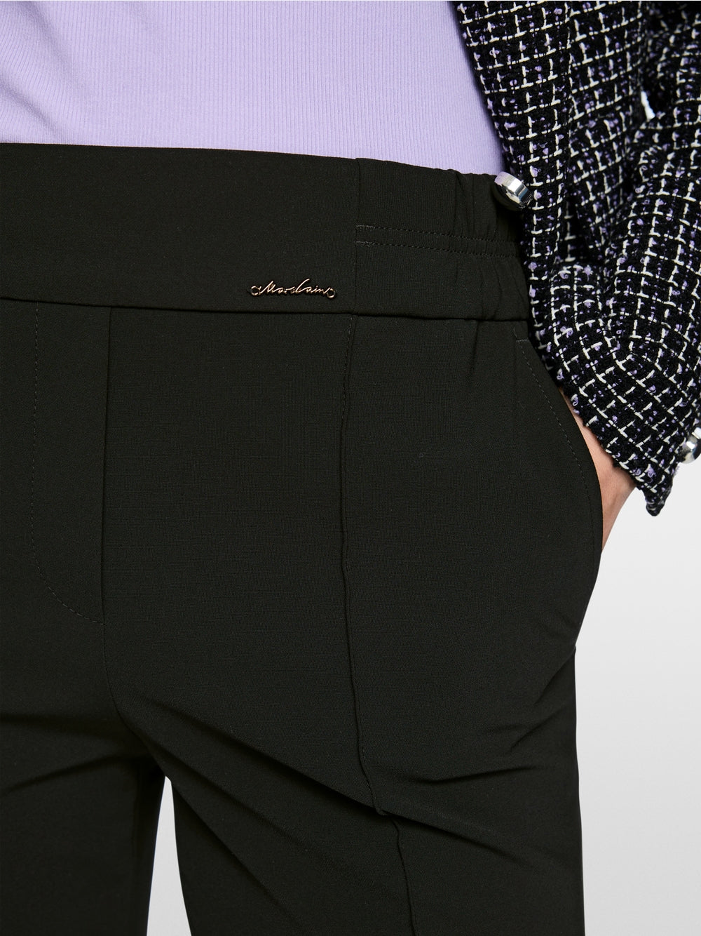 Marc Cain Black Washington Wide Fit Pull-On Trousers