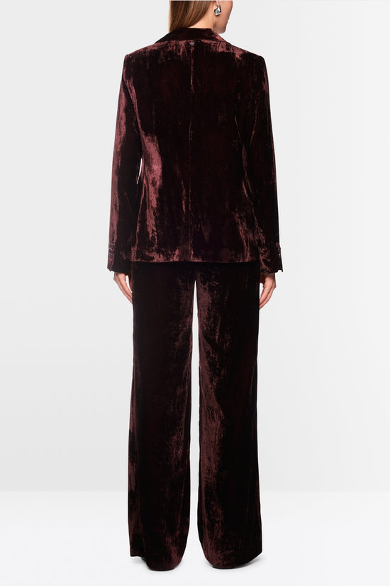 Marc Cain Wine Wide Leg WARRI Velvet Trousers