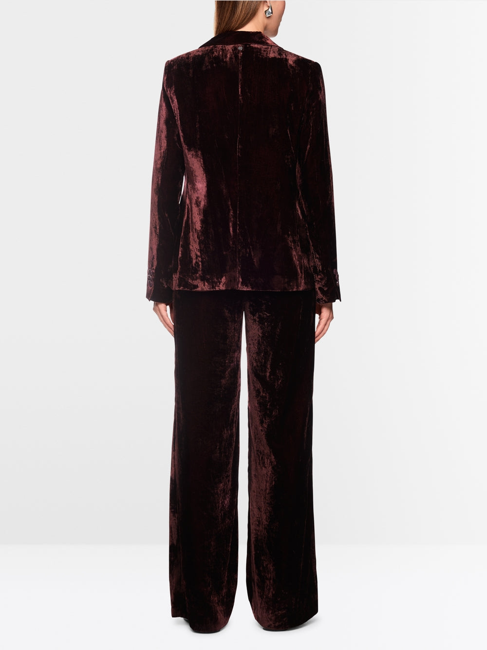 Marc Cain Wine Wide Leg WARRI Velvet Trousers