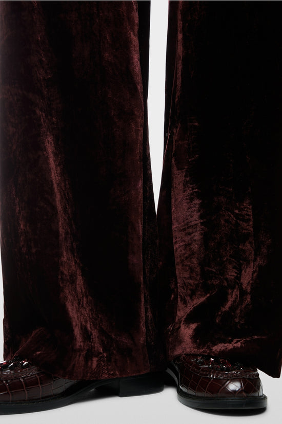 Marc Cain Wine Wide Leg WARRI Velvet Trousers