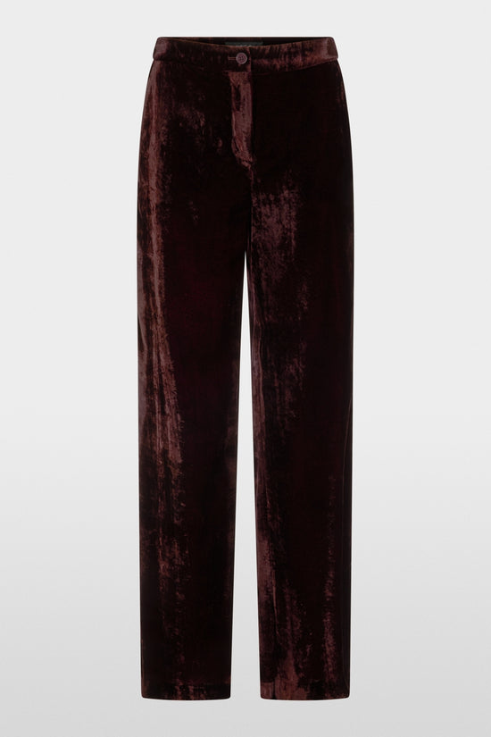 Marc Cain Wine Wide Leg WARRI Velvet Trousers