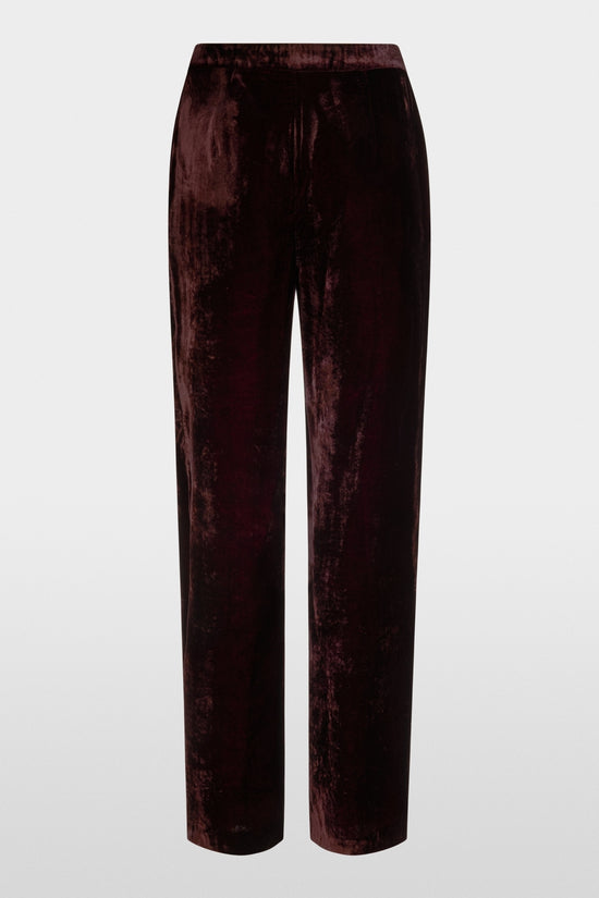 Marc Cain Wine Wide Leg WARRI Velvet Trousers