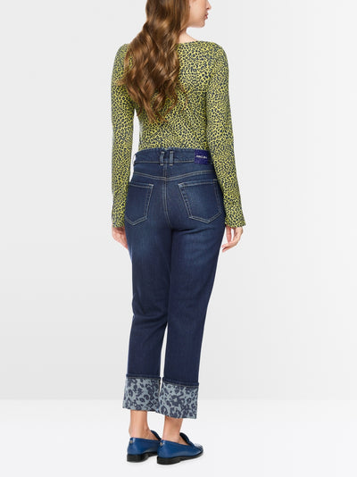 Marc Cain Indigo Straight Fit with Turn-Up Fendou Jeans BC82.03 D08
