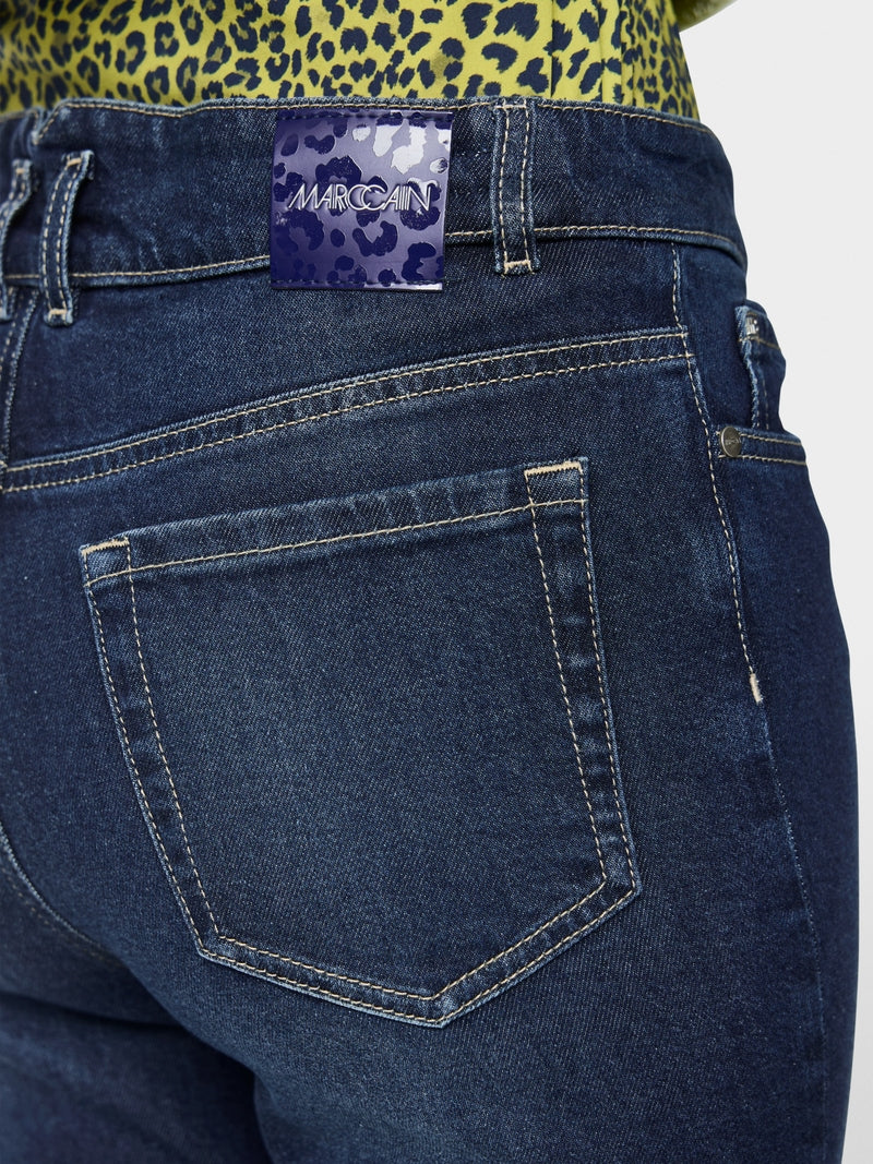 Marc Cain Indigo Straight Fit with Turn-Up Fendou Jeans