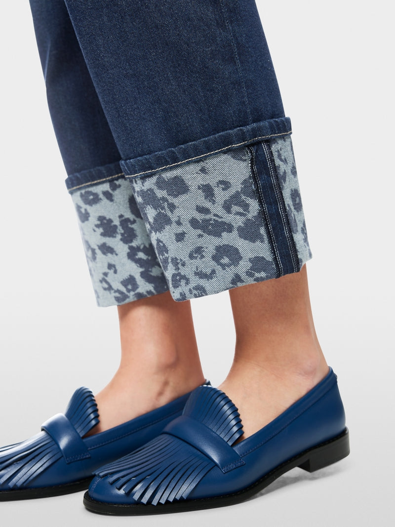 Marc Cain Indigo Straight Fit with Turn-Up Fendou Jeans